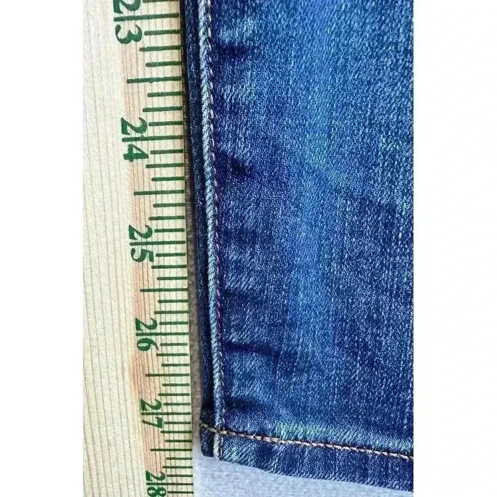 J Crew Jeans Women's Size 28 Toothpick Skinny Mid Rise Distressed‎ Blue Denim